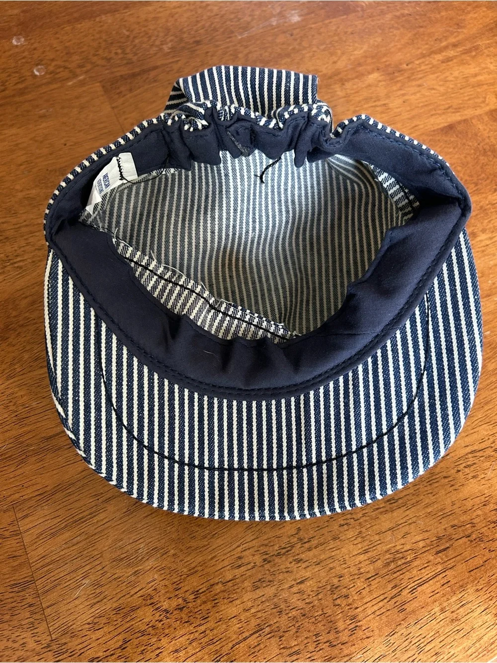 Classic Blue-and-White Hickory Stripe Railroad Engineer Conductor Cap Hat Kids